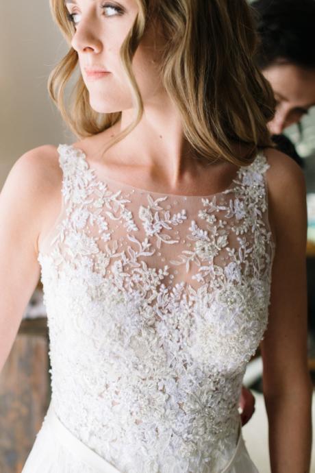 Custom Ivory Vintage Simple Beach Lace Wedding Dresses 2016 Gowns, Bridal Dresses Gowns